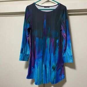 Azalea by Firmicinci, tie dye style tunic w/long sleeves, size L